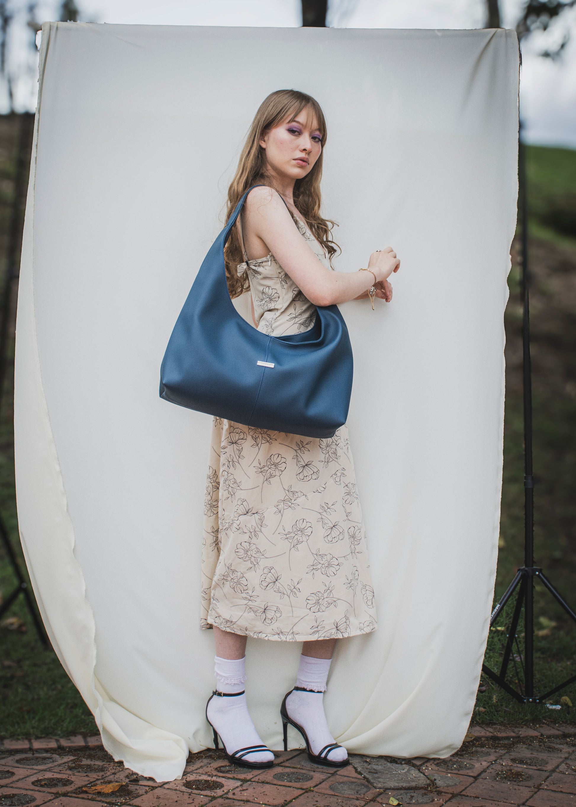 Lesac Col Bolsos Lesac Velluto Navy Blue – Le Sac